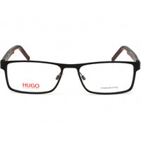 Hugo Men's Eyeglasses - Black/Red Rectangular Shaped Steel Frame | HG 1049 0BLX 00 ,