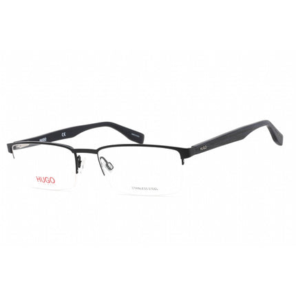 Hugo Men's Eyeglasses - Blue Wood Stainless Steel Rectangular Frame | HG 0324 02WF 00 ,