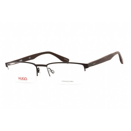 Hugo Men's Eyeglasses - Brown Wood Metal Rectangular Shape Frame | HG 0324 02X0 00 ,