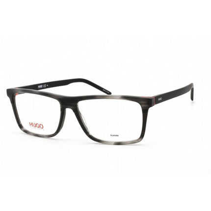 Hugo Men's Eyeglasses - Clear Lens Black Horn Rectangular Frame | HG 1088 0UNS 00 ,