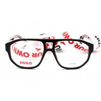 Hugo Men's Eyeglasses - Clear Lens Black Red Plastic Square Frame | HG 1221 0UYY 00 ,