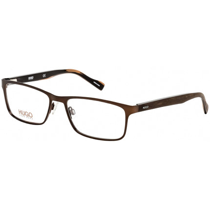 Hugo Men's Eyeglasses - Clear Lens Matte Brown Rectangular Frame | HG 0151 04IN 00 ,