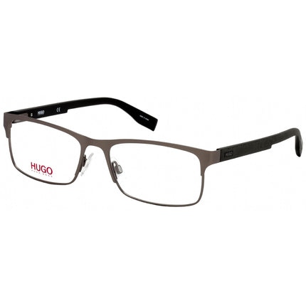 Hugo Men's Eyeglasses - Clear Lens Matte Ruthenium Rectangular | HG 0293 0R80 00 ,