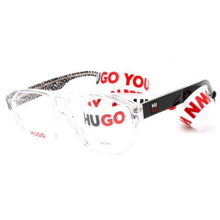 Hugo Men's Eyeglasses - Crystal Black Plastic Square Shape Frame | HG 1221 0MNG 00 ,