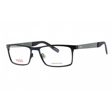 Hugo Men's Eyeglasses - Full Rim Matte Blue Metal Rectangular Frame | HG 0228 0FLL 00 ,