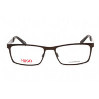 Hugo Men's Eyeglasses - Full Rim Rectangular Matte Brown Metal Frame | HG 0228 0YZ4 00 ,