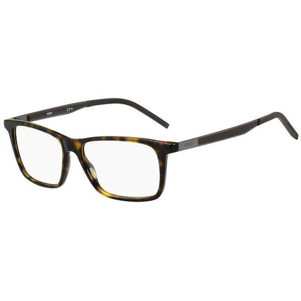 Hugo Men's Eyeglasses - Havana Plastic Rectangular Frame Demo Lens | HUGO HG 1140 086 ,