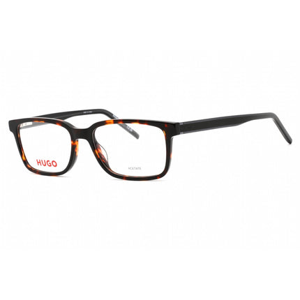 Hugo Men's Eyeglasses - Havana Red Rectangular Frame Clear Lens | HG 1245 0O63 00 ,