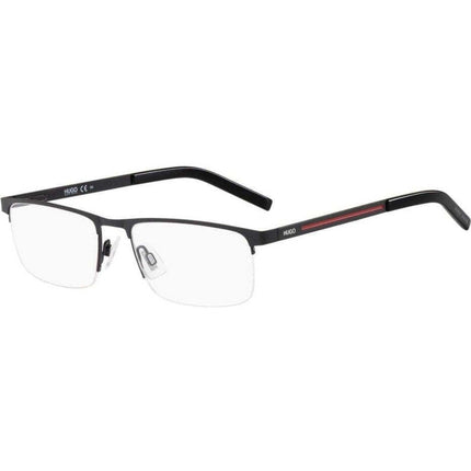 Hugo Men's Eyeglasses - Matt Black Half Rim Rectangular Frame | HUGO HG 1117 003 ,