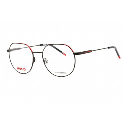 Hugo Men's Eyeglasses - Matte Black Red Round Shape Frame Clear Lens | HG 1179 0BLX 00 ,