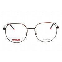 Hugo Men's Eyeglasses - Matte Black Red Round Shape Frame Clear Lens | HG 1179 0BLX 00 ,