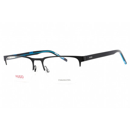 Hugo Men's Eyeglasses - Matte Blue Acetate/Metal Rectangular Frame | HG 1076 0FLL 00 ,