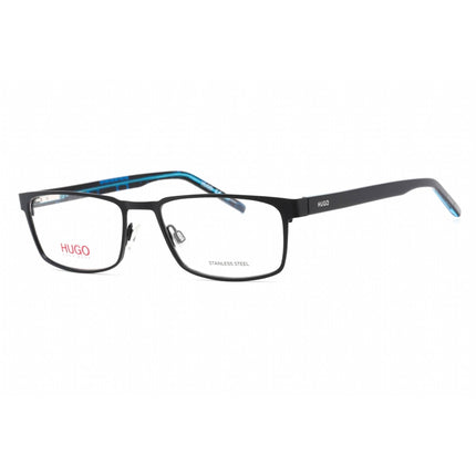 Hugo Men's Eyeglasses - Matte Blue Rectangular Frame Clear Demo Lens | HG 1075 0FLL 00 ,