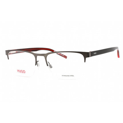Hugo Men's Eyeglasses - Matte Ruthenium Rectangular Frame Clear Lens | HG 1076 0R80 00 ,