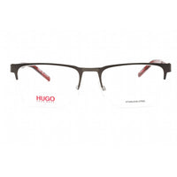 Hugo Men's Eyeglasses - Matte Ruthenium Rectangular Frame Clear Lens | HG 1076 0R80 00 ,
