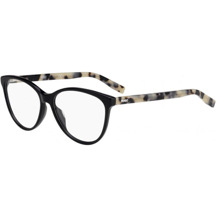 Hugo Women's Eyeglasses - Black Havana Plastic Cat Eye Frame | HUGO HG 0202 0WR7 ,