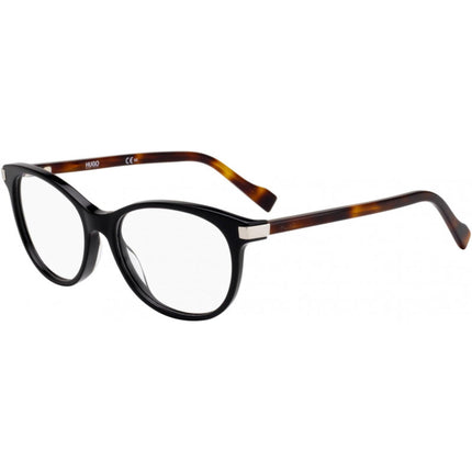 Hugo Women's Eyeglasses - Black Havana Plastic Frame Demo Lens | HUGO HG 0184 0WR7 ,