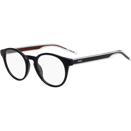 Hugo Women's Eyeglasses - Black Plastic Round Frame Demo Lens | HUGO HG 1045 807 ,