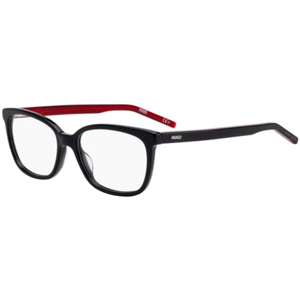 Hugo Women's Eyeglasses - Black Redgd Plastic Square Frame Demo Lens | HUGO 1012 0OIT ,
