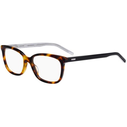 Hugo Women's Eyeglasses - Dark Havana Plastic Square Frame Demo Lens | HUGO HG1012 086 ,