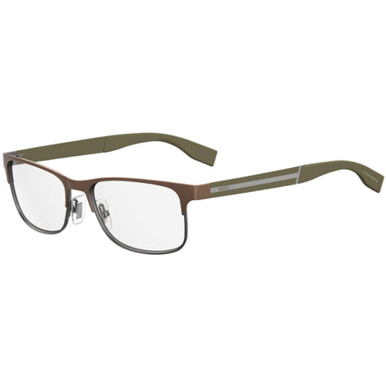 Hugo Women's Eyeglasses - Matte Brown Green Rectangular Frame | HUGO HG 0247 0XMH ,