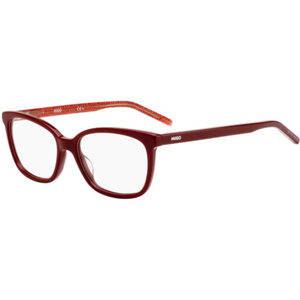 Hugo Women's Eyeglasses - Red Plastic Square Frame Demo Lens | HUGO HG 1012 0C9A ,