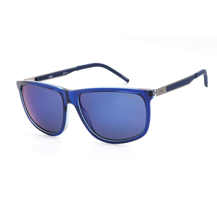 Hugo Women's Sunglasses - Blue Sky Mirror Lens Rectangular Frame | HG 1138/S 0ZX9 XT ,