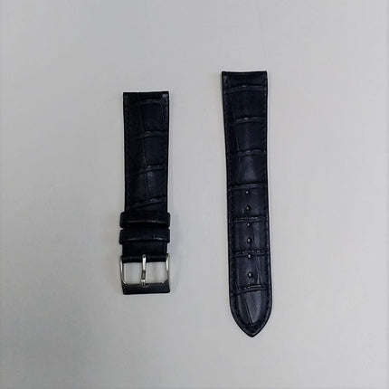 I. W. Suisse 20mm Navy Blue Crocodile Pattern Calf Leather Watch Band ,