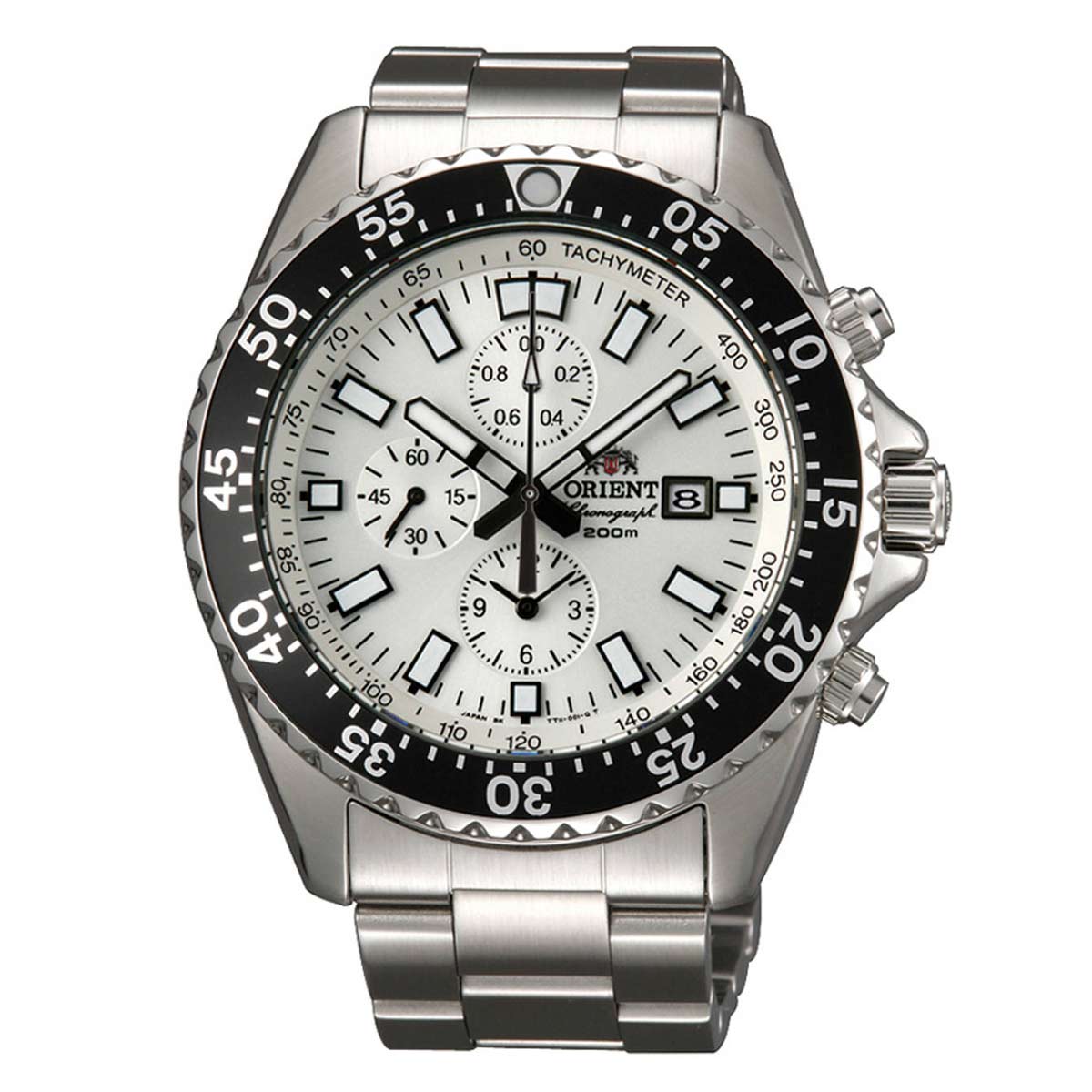Orient Men's Chronograph Stainless Steel Watch - Captain White Dial Dive |  TT11003W