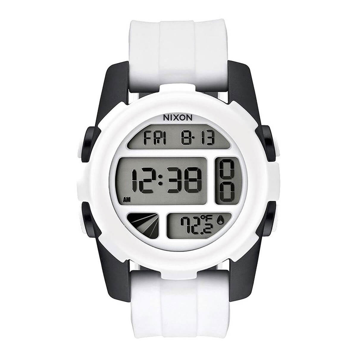 Nixon Men's Alarm Watch - Unit 40 SW Chrono White & Grey Dial White Band |  A490SW2243
