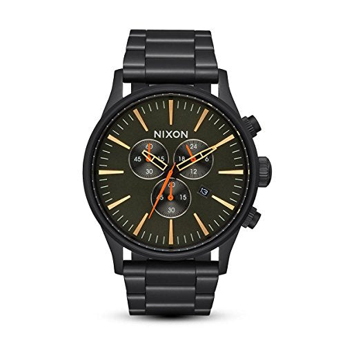 Nixon Men's Bracelet Watch - Sentry Chrono Green & Black Dial | A38610