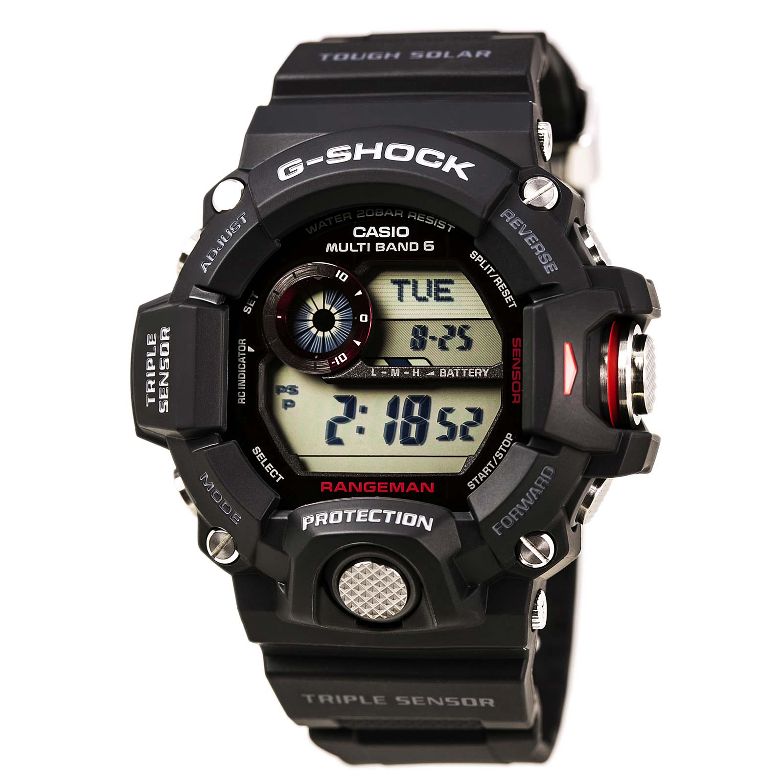 Casio GW9400-1 Men's G-Shock Rangeman Tough Solar Black Resin Strap Digital  Grey Dial Dive Watch