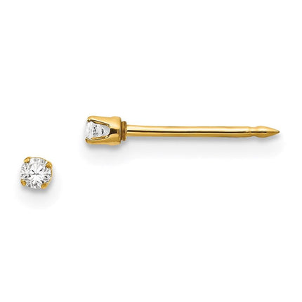 Inverness 14k 2mm CZ Earrings ,