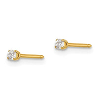 Inverness 14k 2mm CZ Earrings ,