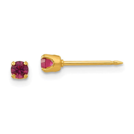 Inverness 14k 3mm February Crystal Birthstone Post Earrings ,