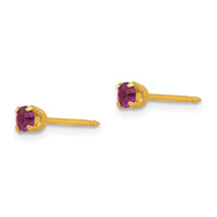 Inverness 14k 3mm February Crystal Birthstone Post Earrings ,