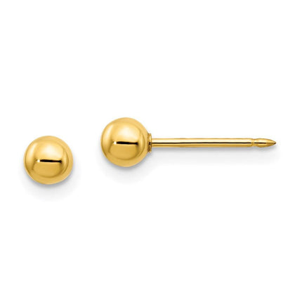 Inverness 14k 4mm Ball/Long Post Earrings ,