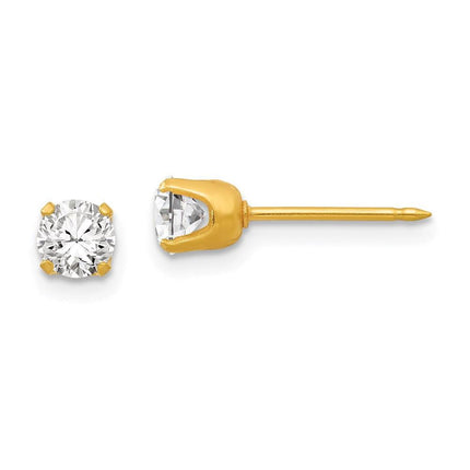 Inverness 14k 5mm CZ Post Earrings ,