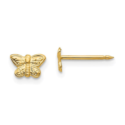 Inverness 14k 7mm Butterfly Earrings ,