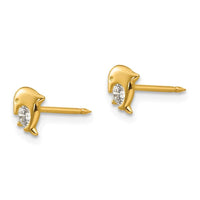Inverness 14k Dolphin CZ Earrings ,