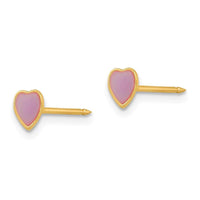 Inverness 14k Epoxy Fill Purple Heart Earrings ,