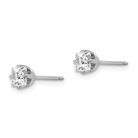 Inverness 14k White Gold 5mm Sq CZ Post Earrings ,
