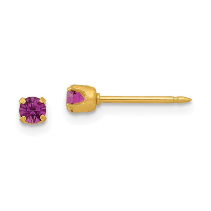 Inverness 24k Plated February Crystal Birthstone Earrings ,