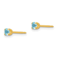 Inverness 24k Plated March Crystal Birthstone Earrings ,