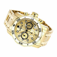 Invicta 0074 Men's Pro Diver Scuba Champagne Dial Gold Steel Bracelet Dive Watch ,