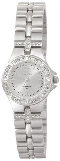 Invicta 0132 Women's Steel Bracelet Swiss Quartz Wildflower Crystal Silver Dial Watch ,