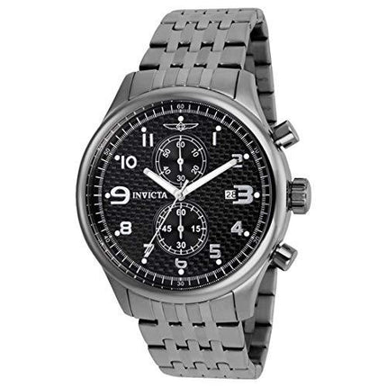Invicta 0368 Men's Specialty Carbon Fiber Black Dial Gunmetal IP Steel Bracelet Watch ,