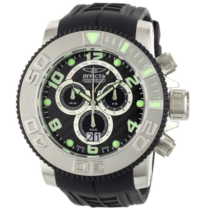 Invicta 0412 Men's Pro Diver Sea Hunter Black Dial Rubber Strap Chronograph Dive Watch ,