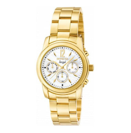 Invicta 0465 Women's Angel MOP White Dial Gold Plated Steel Bracelet Watch ,