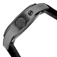 Invicta 10492 Men's Specialty Gunmetal Dial Gunmetal IP Steel Leather Strap Watch ,